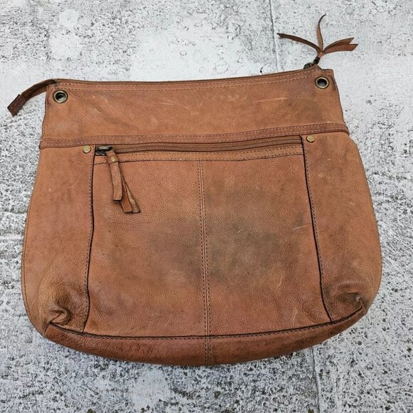 Fossil Vintage Bag Brown Genuine Leather Shouder Bag Read desc - Picture 2 of 9